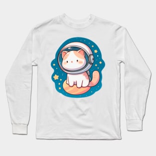 Little Star Explorer: Cosmic Adventures of an Adorable Astronaut Kitty Long Sleeve T-Shirt